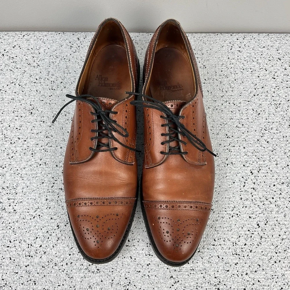 Allen Edmonds Sanford Dress Shoes Mens 11 AA Leather Oxford Cap Toe‎